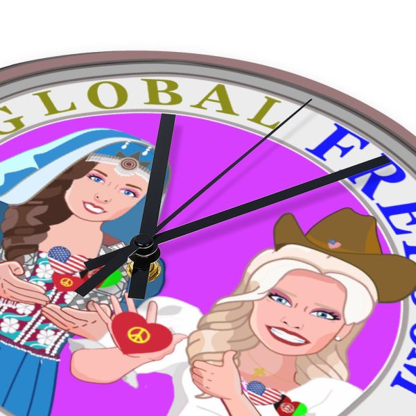 Wooden Wall Clock Without Scale GLOBAL FREEDOM UNITED© Women AFGHANISTAN & USA  Ring For Cheap