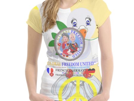 Women´s T-shirt  GLOBAL FREEDOM UNITED© Women French & Germany Yellow on Sale