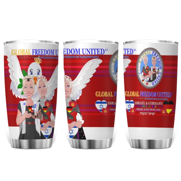 Tumbler GLOBAL FREEDOM UNITED© Women Israel & Germany Red Supply