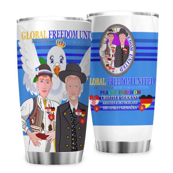 Tumbler GLOBAL FREEDOM UNITED© Men Croatia & Germany Deep Blue For Discount