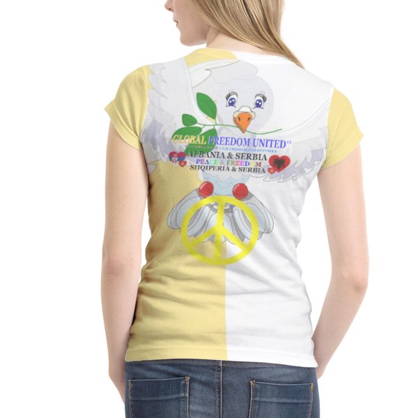 Women´s T-shirt 1 GLOBAL FREEDOM UNITED© Women Albania & Serbia Yellow Hot on Sale