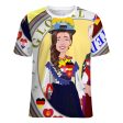 Women´s T-shirt GLOBAL FREEDOM UNITED© Women Croatia & Germany V2 1  Yellow For Cheap