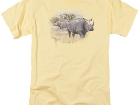 WILDLIFE : RHINO S\S ADULT 100% COTTON 18\1 T-SHIRT BANANA XL Supply