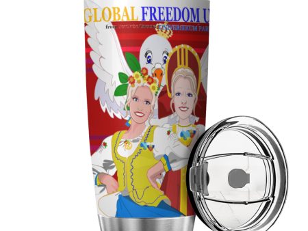 Tumbler Global Freedom United Women Russia & Ukrain Red Fashion