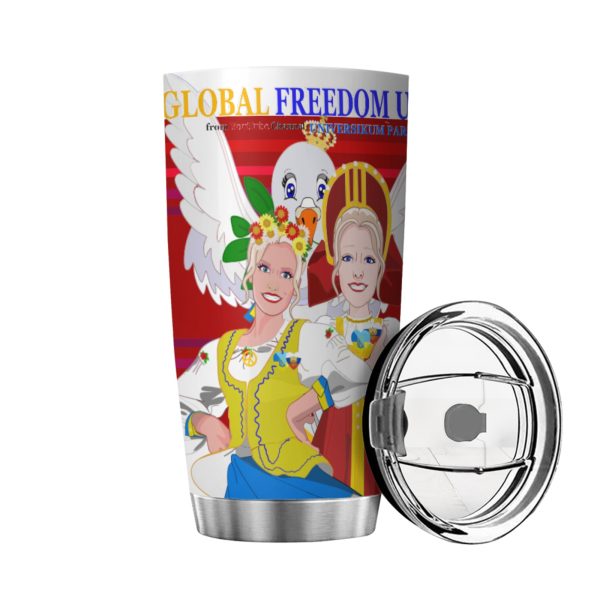 Tumbler Global Freedom United Women Russia & Ukrain Red Fashion