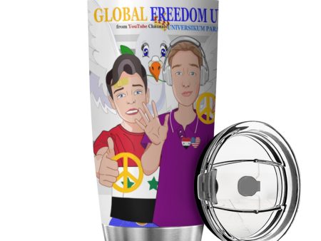 Tumbler GLOBAL FREEDOM UNITED© Men Syria & USA Grey Hot on Sale