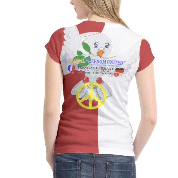 Women´s T-shirt GLOBAL FREEDOM UNITED© Women French & Germany Red Sale