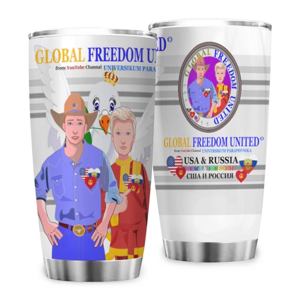 Tumbler GLOBAL FREEDOM UNITED© Men Russia & USA Grey Supply