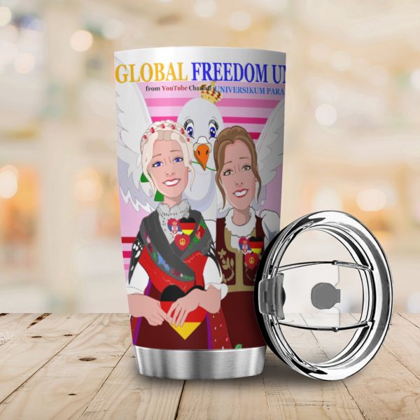 Tumbler GLOBAL FREEDOM UNITED© Women Serbia & Germany Pink2 For Sale