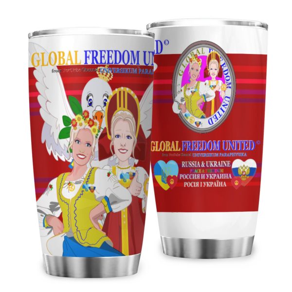 Tumbler Global Freedom United Women Russia & Ukrain Red Fashion