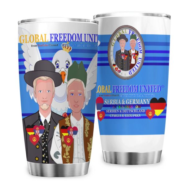 Tumbler GLOBAL FREEDOM UNITED© Men Serbia & Germany Deep Blue For Discount