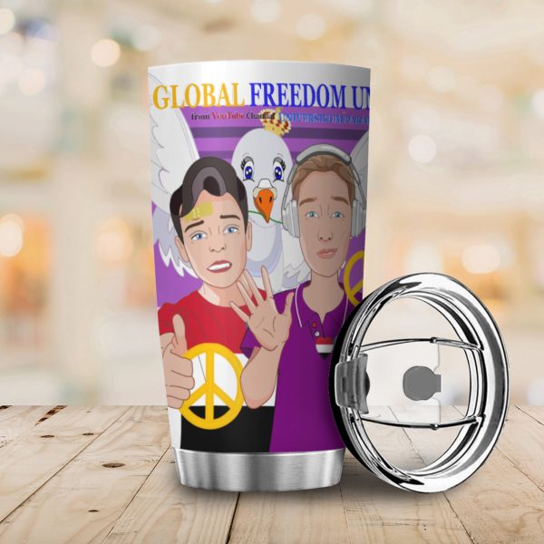 Tumbler GLOBAL FREEDOM UNITED© Men Yemen & USA Lilac on Sale