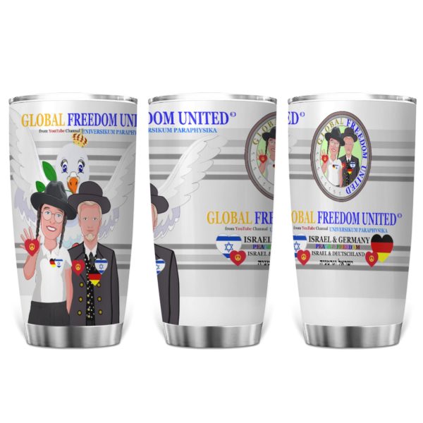 Tumbler GLOBAL FREEDOM UNITED© Men Israel & Germany Grey Hot on Sale