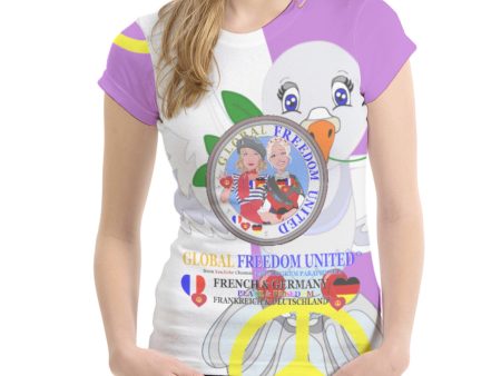 Women´s T-shirt GLOBAL FREEDOM UNITED© Women French & Germany Lilac Fashion