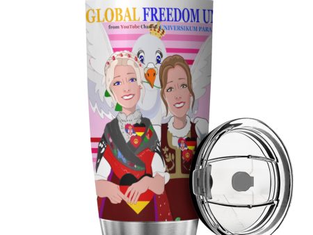 Tumbler GLOBAL FREEDOM UNITED© Women Serbia & Germany Pink2 For Sale