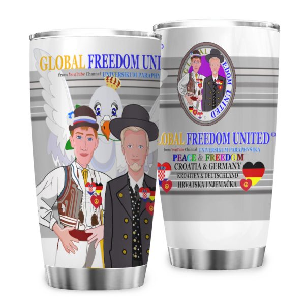 Tumbler GLOBAL FREEDOM UNITED© Men Croatia & Germany Grey Online now