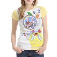 Women´s T-shirt GLOBAL FREEDOM UNITED© Israel & Germany Old Peace Version 1 Yellow For Discount