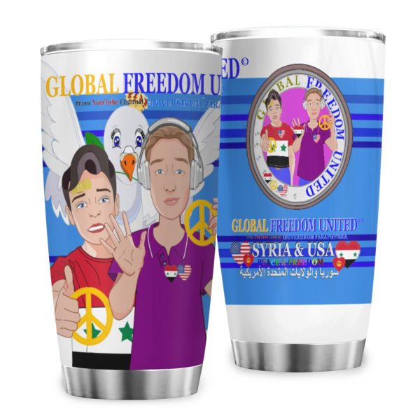 Tumbler GLOBAL FREEDOM UNITED© Men Syria & USA Deep Blue Cheap