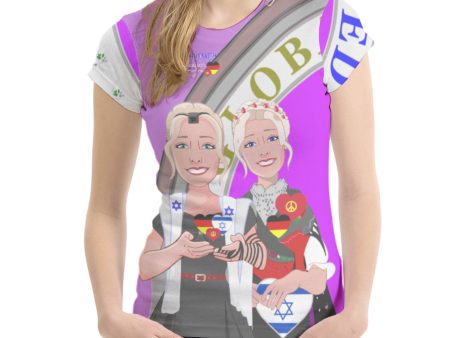 Women´s T-shirt GLOBAL FREEDOM UNITED© Israel & Germany Old Peace Version 2 Lilac Sale