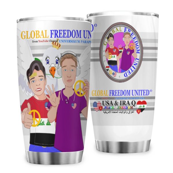 Tumbler GLOBAL FREEDOM UNITED© Men Iraq & USA Grey Cheap