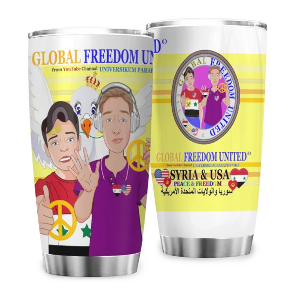 Tumbler GLOBAL FREEDOM UNITED© Men Syria & USA Yellow For Discount