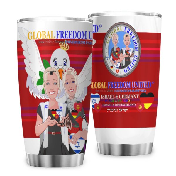 Tumbler GLOBAL FREEDOM UNITED© Women Israel & Germany Red Supply