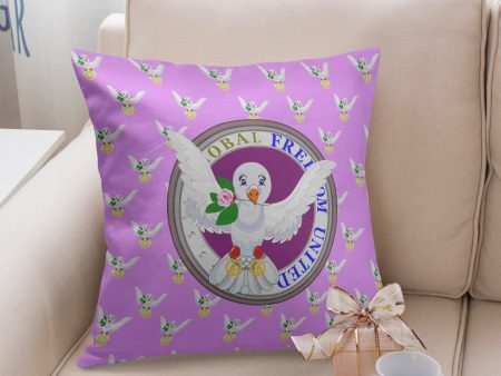 GLOBAL FREEDOM UNITED DOVE OF PEACE OLD PEACE LILAC 18   Square Pillow Cover Online Sale