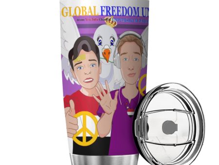 Tumbler GLOBAL FREEDOM UNITED© Men Yemen & USA Lilac on Sale