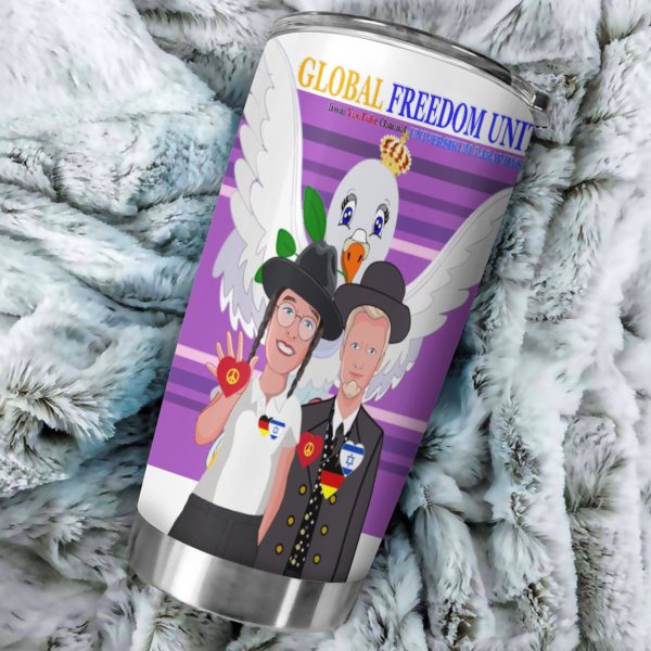 Tumbler GLOBAL FREEDOM UNITED© Men Israel & Germany Lilac Fashion