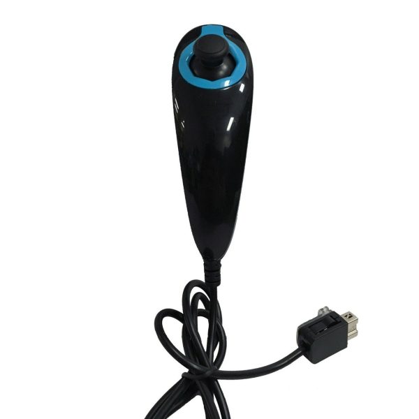 Wii   Wii U Nunchuk Controller: Black - Old Skool Hot on Sale