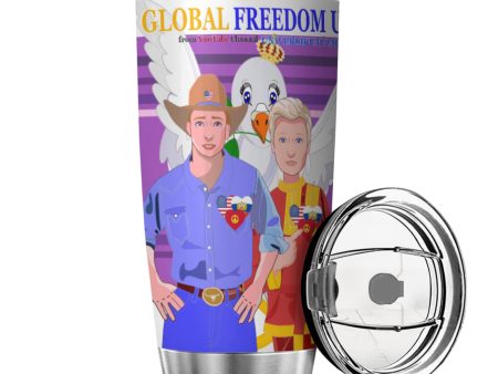 Tumbler GLOBAL FREEDOM UNITED© Men Russia & USA Lilac Online now