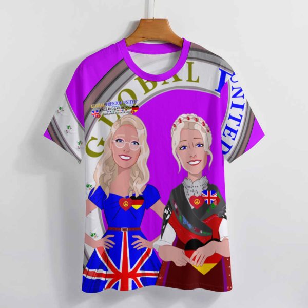 Women´s T-shirt 2 GLOBAL FREEDOM UNITED© Women England & Germany  Lilac Discount