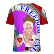 Women´s T-Shirt 3 GLOBAL FREEDOM UNITED© Women AFGHANISTAN & USA  Red Fashion