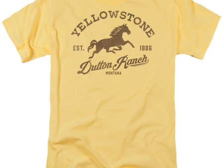 YELLOWSTONE : DUTTON RANCH HORSE S\S ADULT 100% COTTON 18\1 T-SHIRT BANANA XL Sale