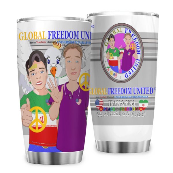 Tumbler GLOBAL FREEDOM UNITED© Men Iran & USA  Grey Cheap