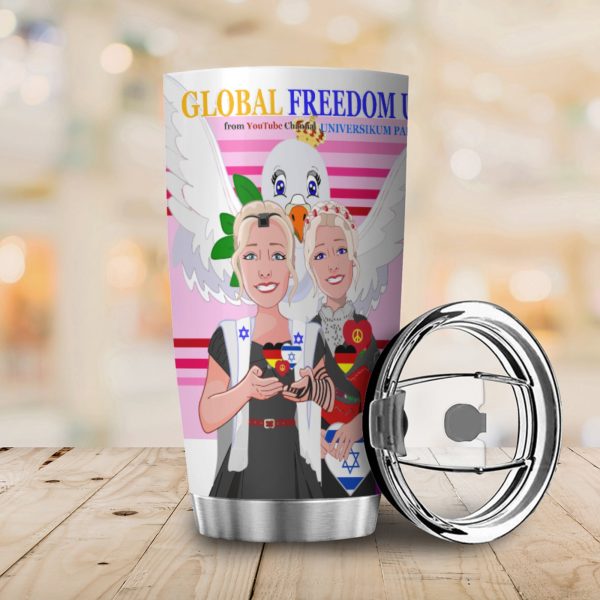 Tumbler GLOBAL FREEDOM UNITED© Women Israel & Germany Pink Online Sale