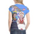 Women´s T-Shirt GLOBAL FREEDOM UNITED© Women Croatia & Hungary Version 1 Blue Online now