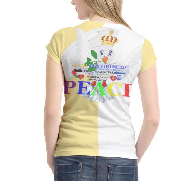 Women´s T-shirt 1 GLOBAL FREEDOM UNITED© Women Palestina & Israel Yellow Online Sale