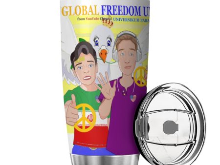 Tumbler GLOBAL FREEDOM UNITED© Men Iran & USA Yellow For Cheap