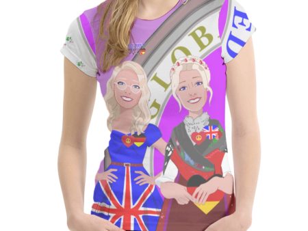 Women´s T-shirt GLOBAL FREEDOM UNITED© Women England & Germany Lilac Online Sale