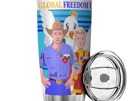 Tumbler GLOBAL FREEDOM UNITED© Men Russia & USA Blue Cheap