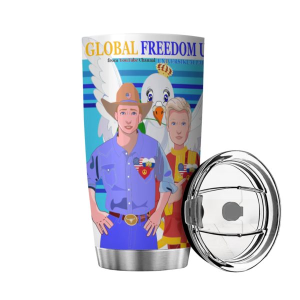 Tumbler GLOBAL FREEDOM UNITED© Men Russia & USA Blue Cheap