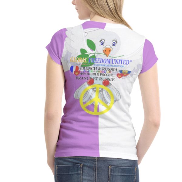 Women´s T-shirt 1 GLOBAL FREEDOM UNITED© Women French & Russia Lilac Online