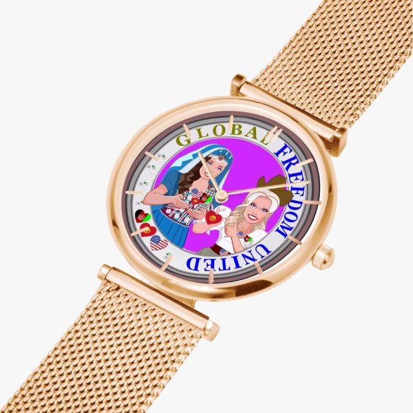 GLOBAL FREEDOM UNITED WOMEN AFGHANISTAN & USA NEW PEACE New Stylish Ultra-Thin Quartz Watch (With Indicators) Online Hot Sale