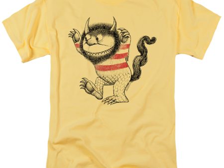 WHERE THE WILD THINGS ARE : LINE ART S\S ADULT 100% COTTON 18\1 T-SHIRT Banana XL Discount