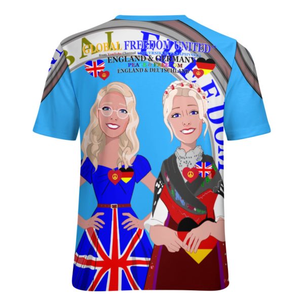 Women´s T-shirt 2 GLOBAL FREEDOM UNITED© Women England & Germany  Blue Online