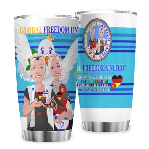 Tumbler GLOBAL FREEDOM UNITED© Women Israel & Germany Blue Hot on Sale