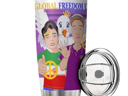 Tumbler GLOBAL FREEDOM UNITED© Men Iran & USA  Lilac on Sale