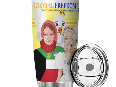 Tumbler Global Freedom United Women Kuwait & Usa Old Peace Yellow Supply