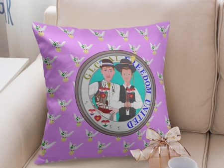 GLOBAL FREEDOM UNITED MEN CROATIA & HUNGARY OLD PEACE LILAC 18   Square Pillow Cover Online Sale